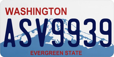 WA license plate ASV9939