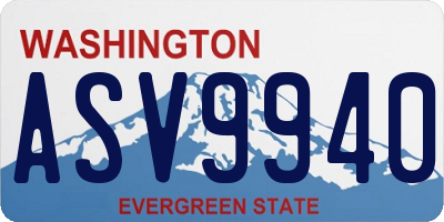 WA license plate ASV9940