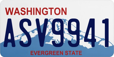WA license plate ASV9941