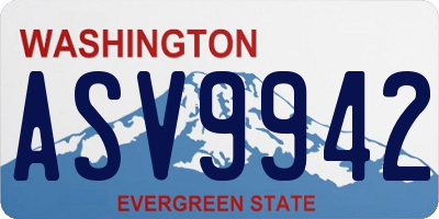 WA license plate ASV9942