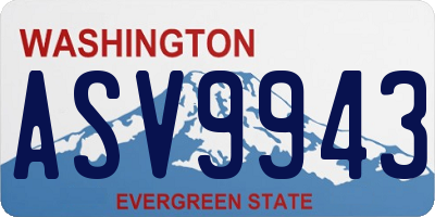 WA license plate ASV9943