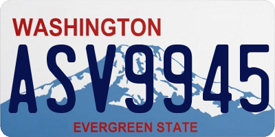 WA license plate ASV9945