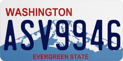 WA license plate ASV9946
