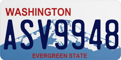 WA license plate ASV9948