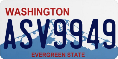 WA license plate ASV9949