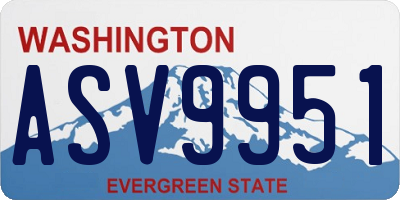 WA license plate ASV9951