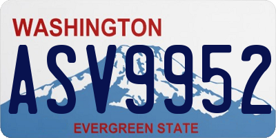 WA license plate ASV9952