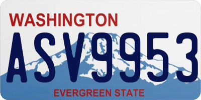 WA license plate ASV9953