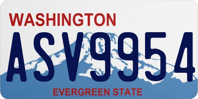 WA license plate ASV9954