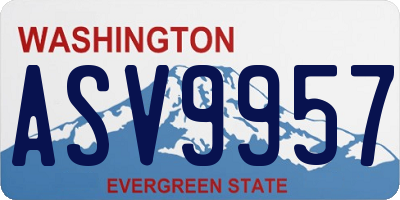 WA license plate ASV9957