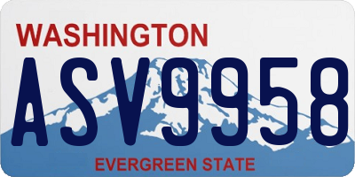 WA license plate ASV9958