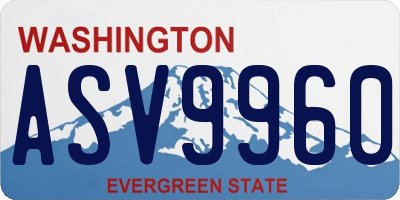 WA license plate ASV9960
