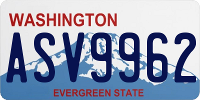 WA license plate ASV9962