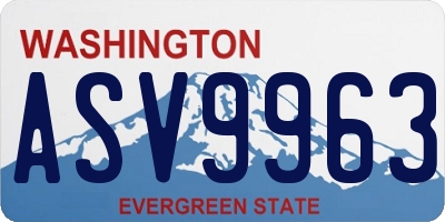 WA license plate ASV9963