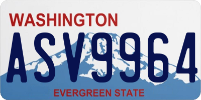 WA license plate ASV9964