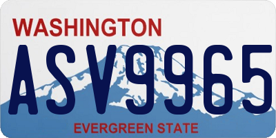WA license plate ASV9965