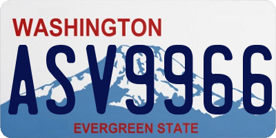 WA license plate ASV9966