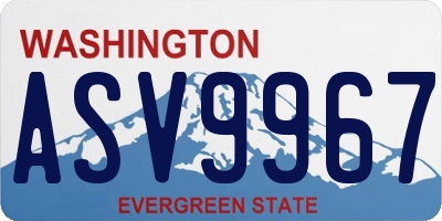 WA license plate ASV9967