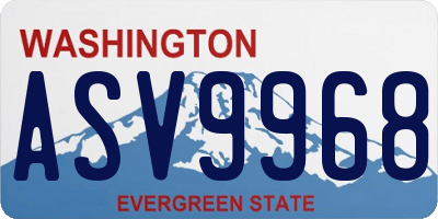 WA license plate ASV9968