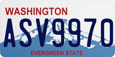 WA license plate ASV9970