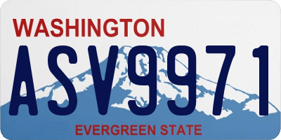 WA license plate ASV9971
