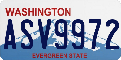 WA license plate ASV9972