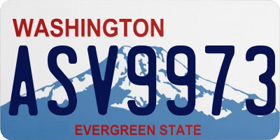 WA license plate ASV9973
