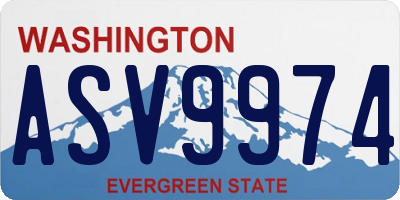 WA license plate ASV9974