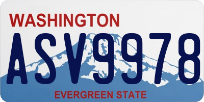 WA license plate ASV9978