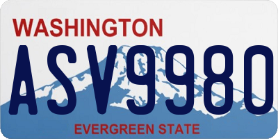 WA license plate ASV9980