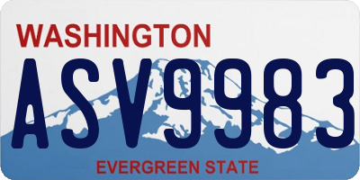 WA license plate ASV9983