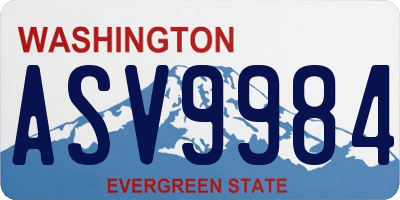 WA license plate ASV9984
