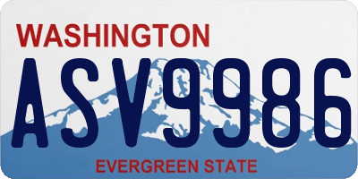 WA license plate ASV9986