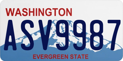 WA license plate ASV9987