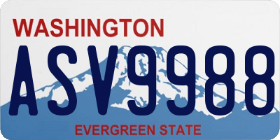 WA license plate ASV9988