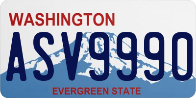 WA license plate ASV9990