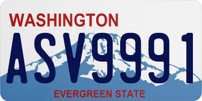 WA license plate ASV9991