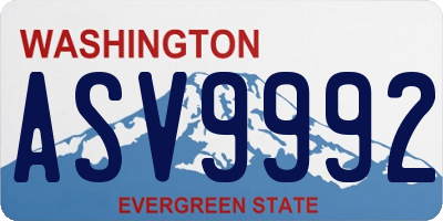 WA license plate ASV9992