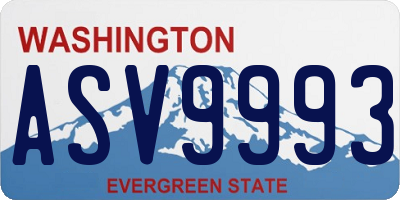 WA license plate ASV9993