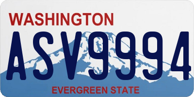 WA license plate ASV9994
