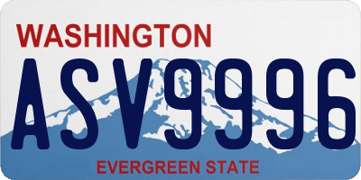 WA license plate ASV9996