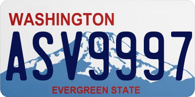 WA license plate ASV9997