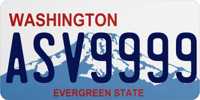 WA license plate ASV9999