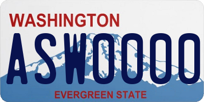 WA license plate ASW0000