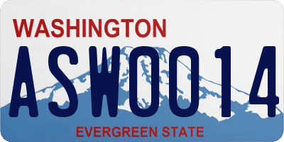 WA license plate ASW0014