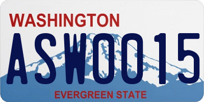 WA license plate ASW0015