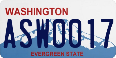 WA license plate ASW0017