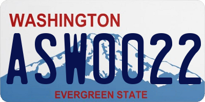 WA license plate ASW0022