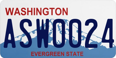 WA license plate ASW0024