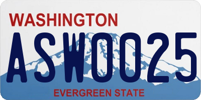 WA license plate ASW0025